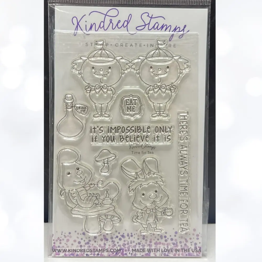 Kindred Stamps TIME TEA Alice Wonderland Tpr Stamps