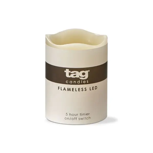 led pillar candle 3x4 - ivory