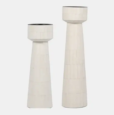 Resin Pillar Candleholder, Ivory