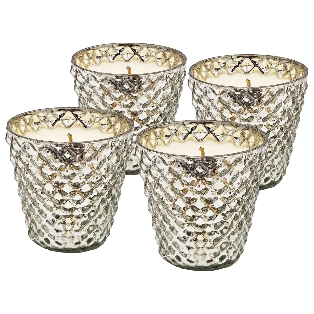 Scented Soy Wax Candle Glass (Set 4) - Platinum