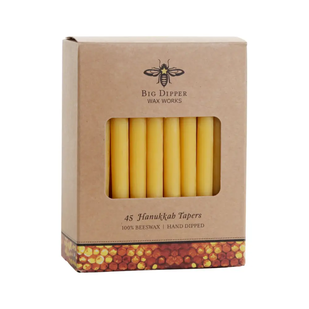 Taper Candles – 100% Unmixed Beeswax – Hanukkah 5” Hand-Dipped