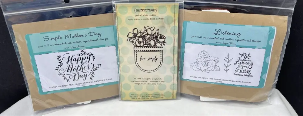 Unity Stamps MOTHERS DAY Spring Flowers Floral Rubberized Stamps Lot 3