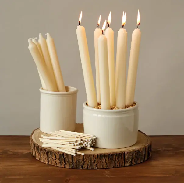 Unscented Taper Candles Box, Ivory