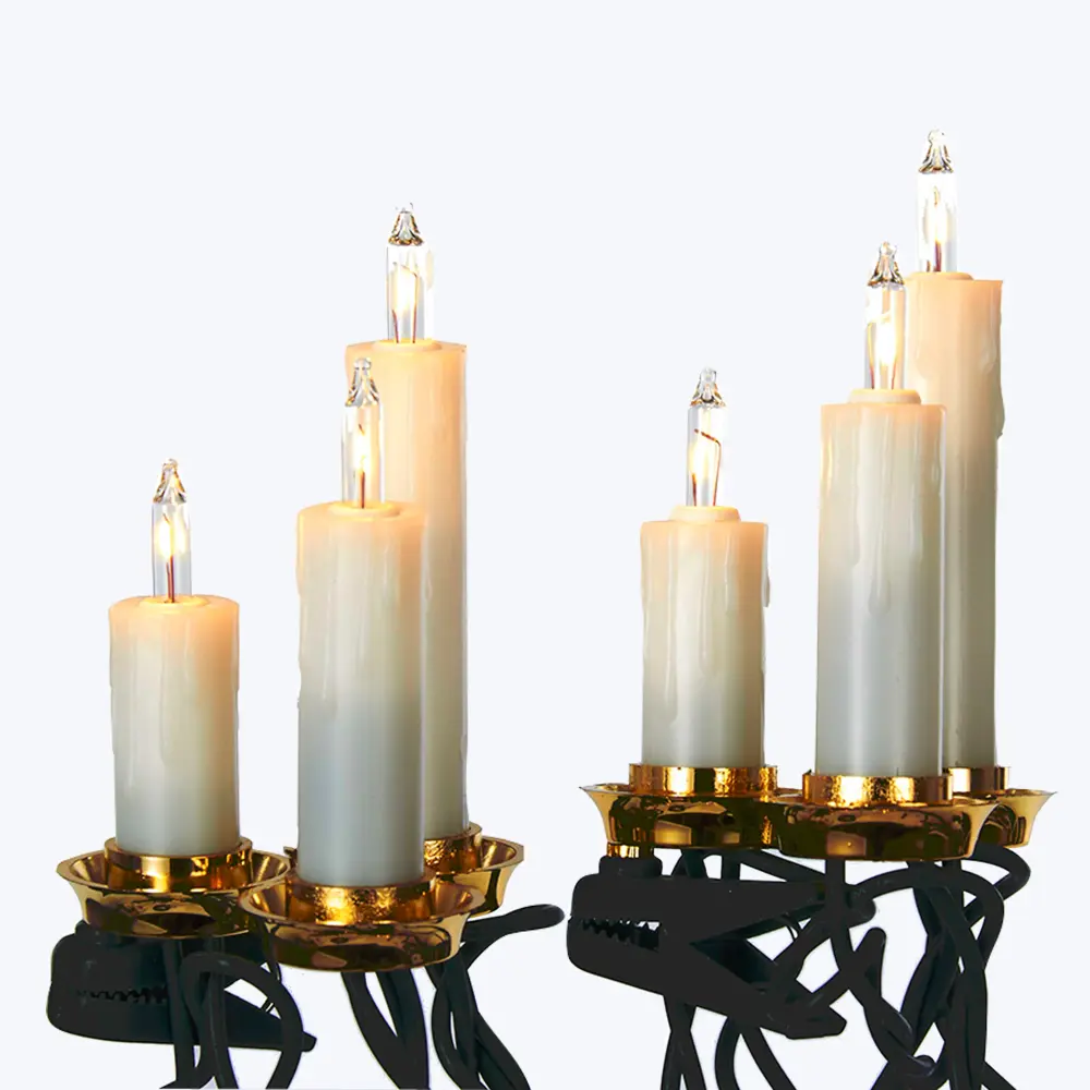 28' White Triple Candle Portable Set