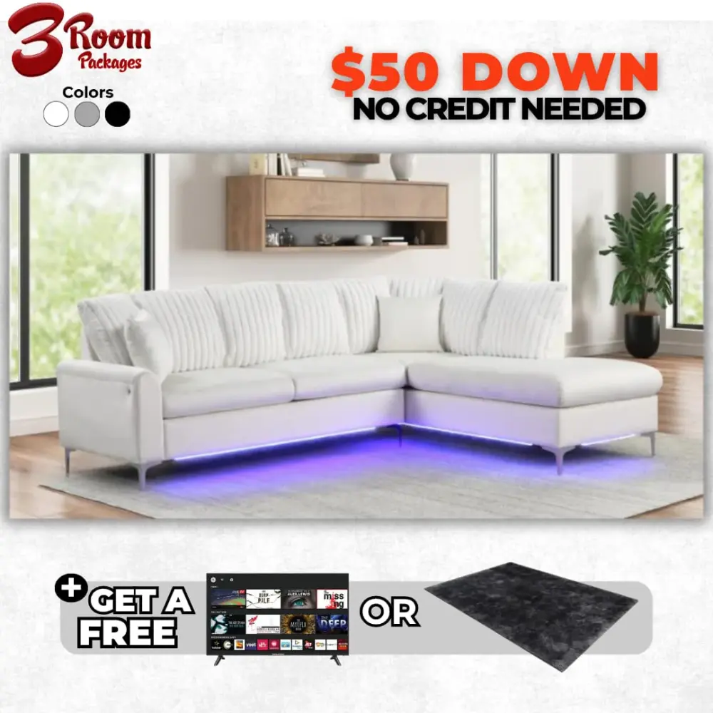 Candy Sectional LED Lights – GRATIS TV or Area Rug!