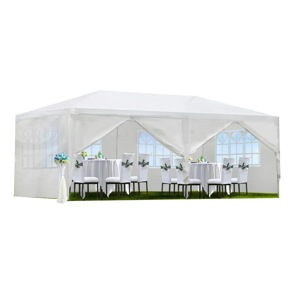 Wedding Party Canopy Tent Outdoor Gazebo 6 Removable Sidewalls - Ivory