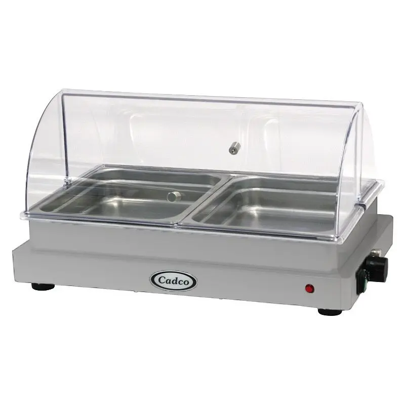 Cadco Double Buffet Server Spooltop Lid, Heavy Duty, Stainless conclude, WTBS-2N-HD-SS