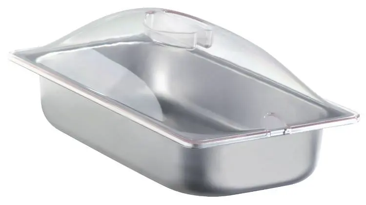 Cadco Third Size Stainless Pan Clear Polycarbonate Lid, SPL-3P