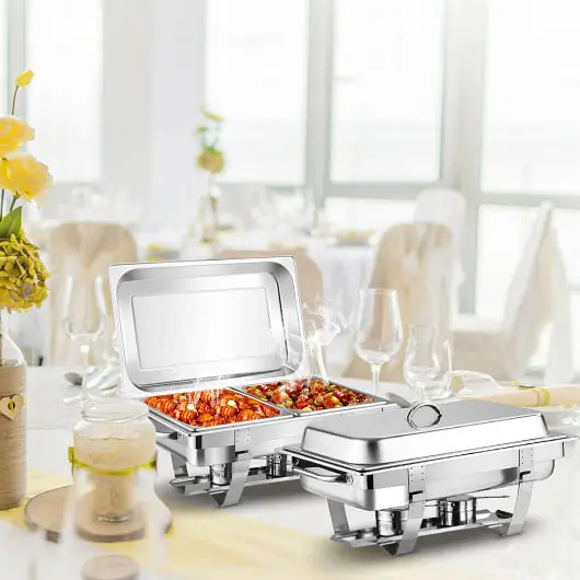 Costway Pro-Series 2 Packs Stainless Metal Steel Full, Size Chafing Dish, KC71038