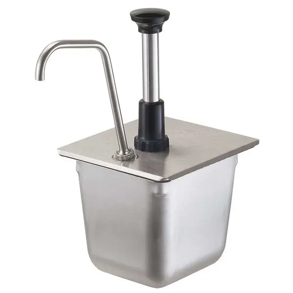 Server 1/6-Size Pan Pump - Stainless Mild Steel, dispenses thin, toppings and sauces, 86312