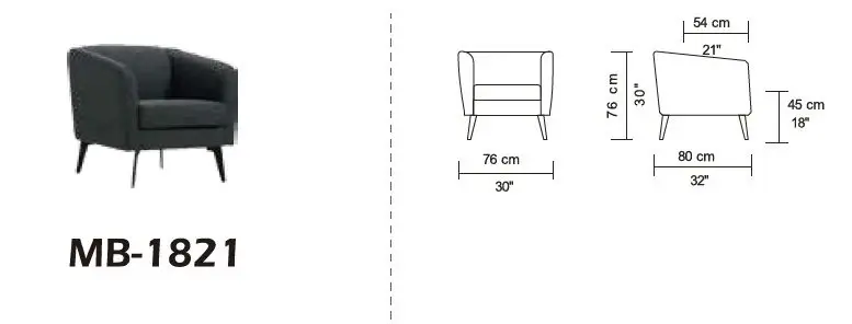 Divani Casa Bannack Up-to-date Light Grey Fabric Lounge Chair