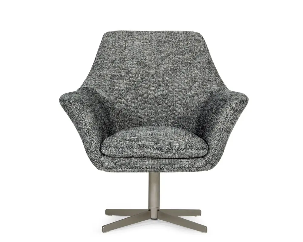 Divani Casa Elvin - Modern Shadowy Grey Fabric Swivel Lounge Chair