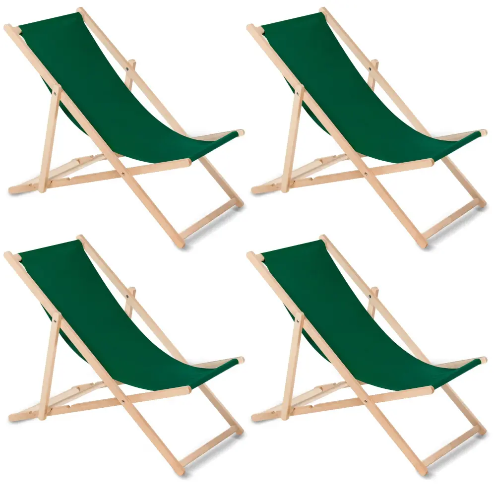 GreenBlue GB183 dark green beech archetypal lounger, 4 pieces