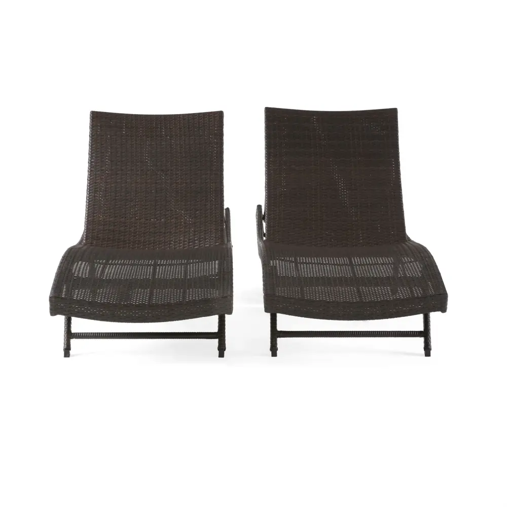 Kauai - Modern Style Wicker Chaise Lounge - Cocoa Multi Storage