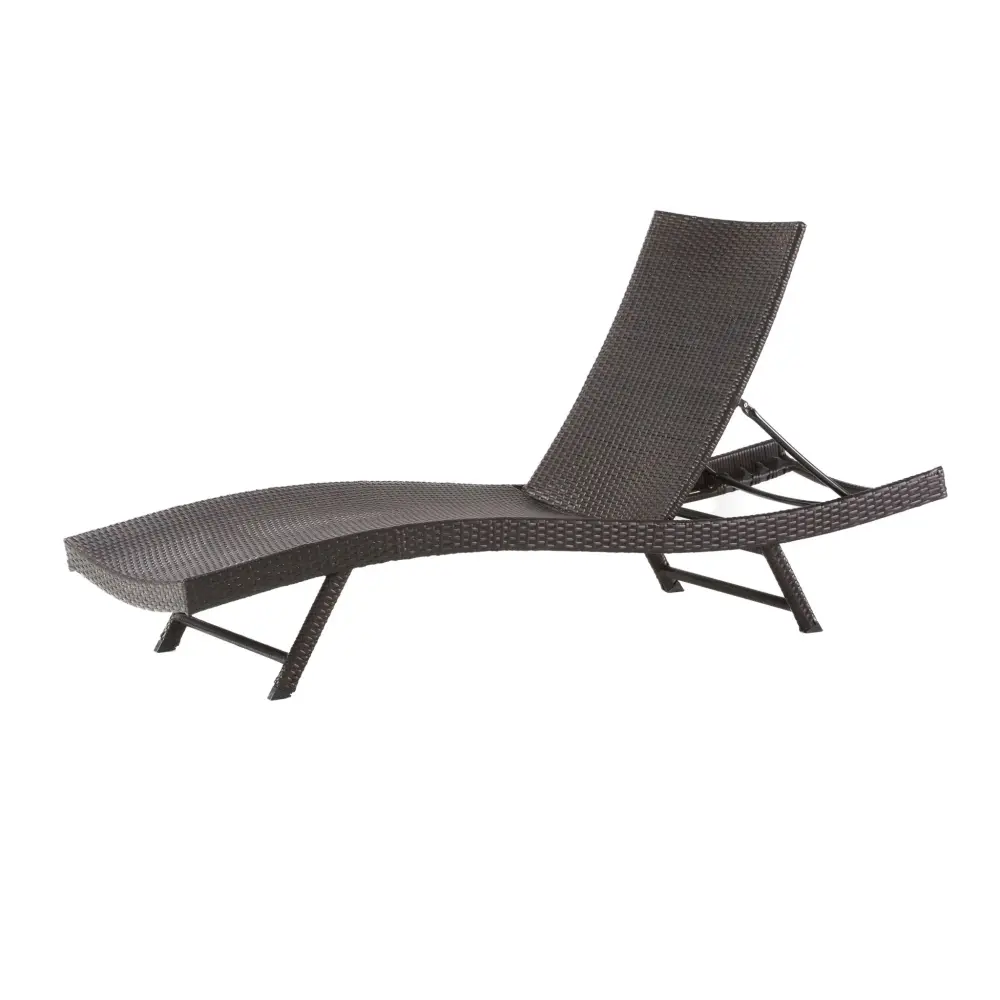 Kauai - Modern Style Pe Wicker Chaise Lounge - Chocolate Multi