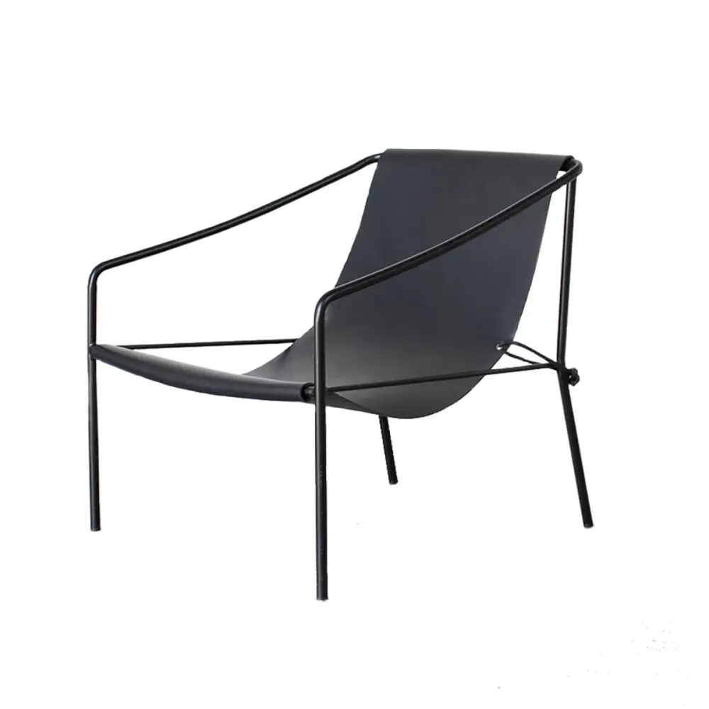 Onyx Leather Lounge chair - Palermo - Black Leather