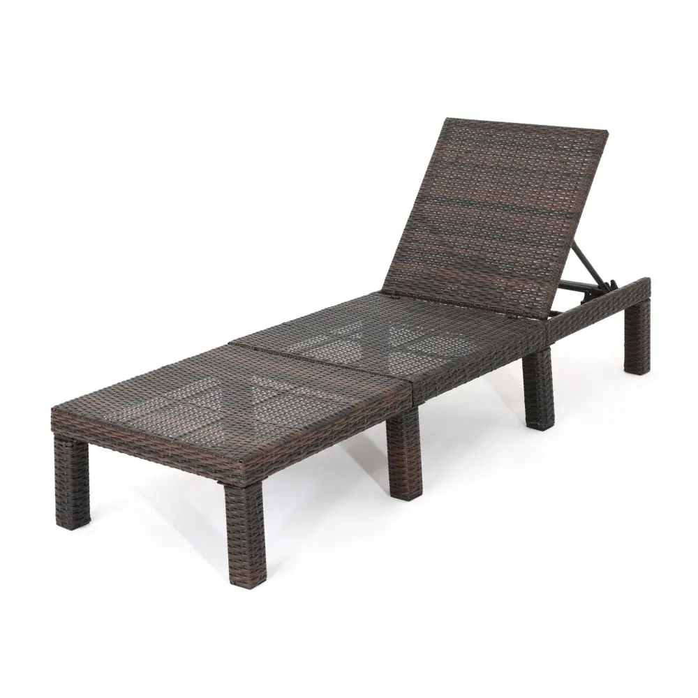 Outdoor Chaise Lounge Wicker Design And Adjustable Backrest - Espresso | Reclining Seats |