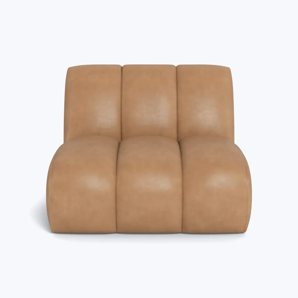 Solid Wood Grove Street Leather Armless Chair
