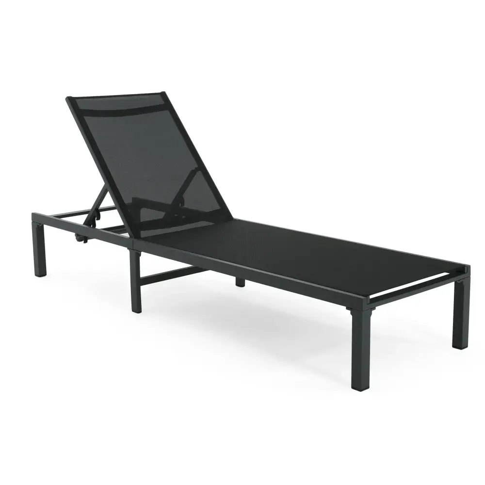 Westport - Outdoor Chaise Lounge adjust 2) - Black - 86 Inch Length