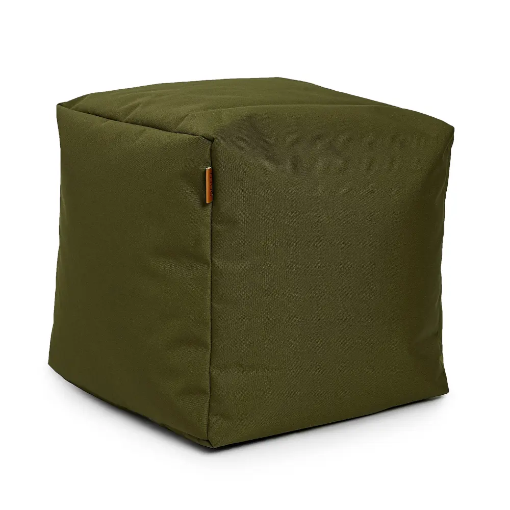 Square Ottoman and Footrest - Olive Emerald