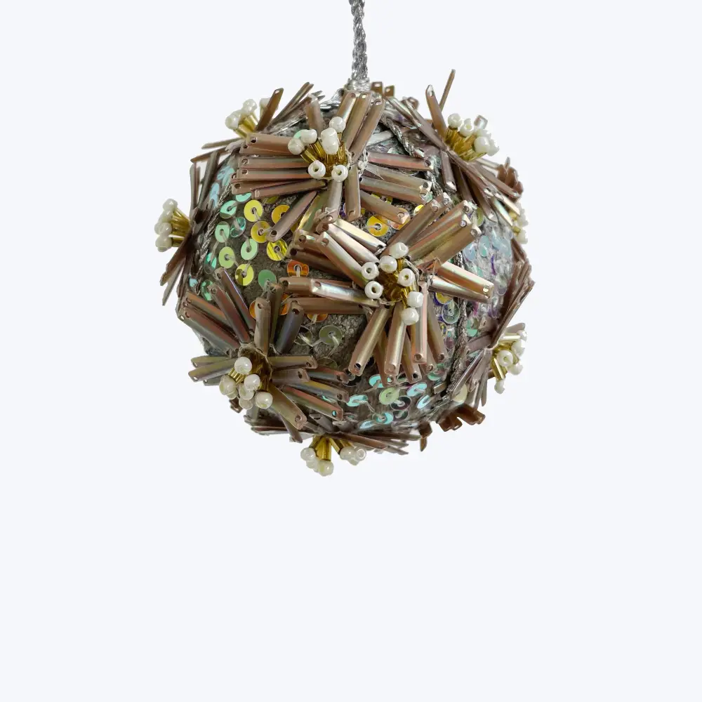 Beaded Flower Soft-touch Ball Ornament Family Tree