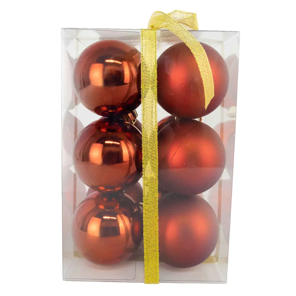 Christmas Balls Set 2.36", Wine Red