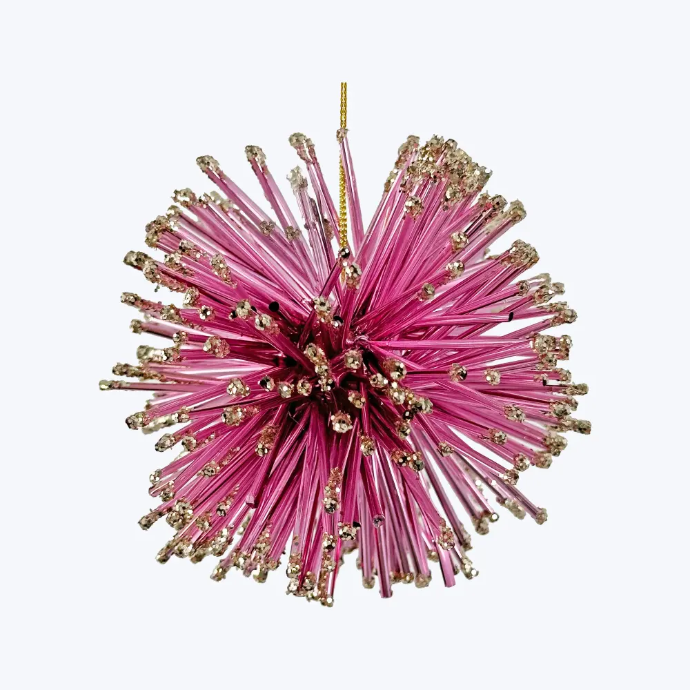 Glittered Snowflake Glitter Tube Ball Ornament