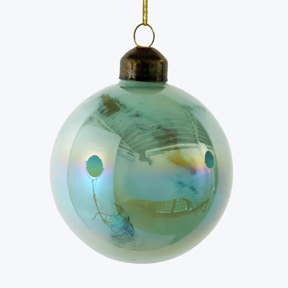 Shatterproof Marbled Glass Ball Ornament