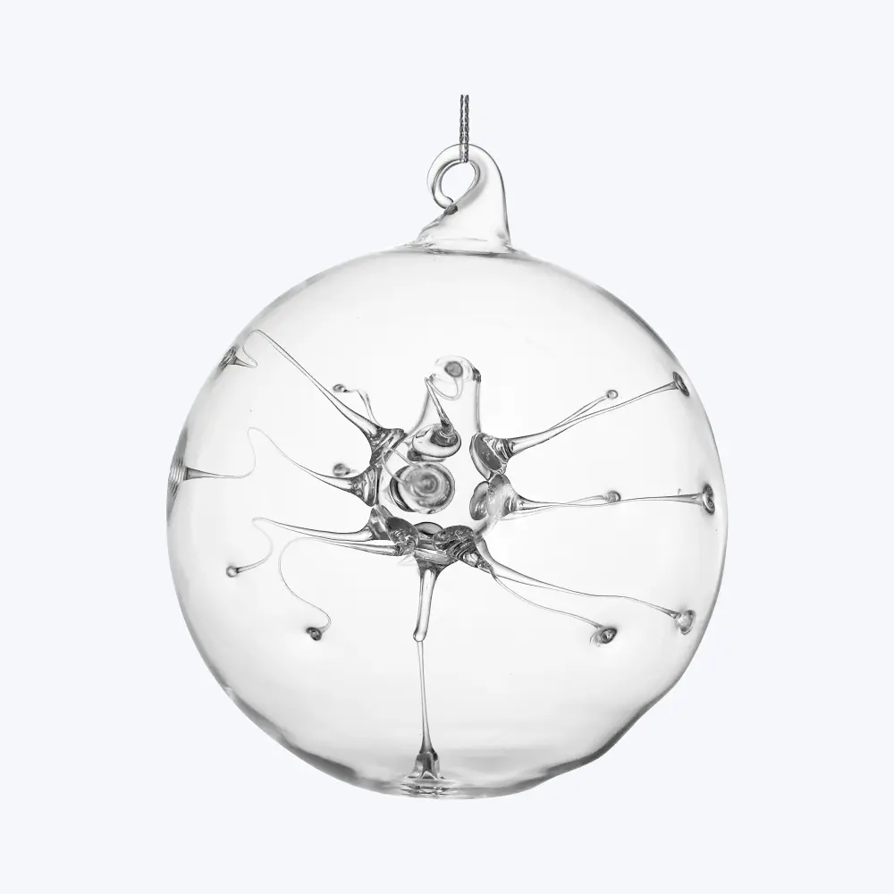 Vintage-Inspired Glass Ball Glass threads Ornament