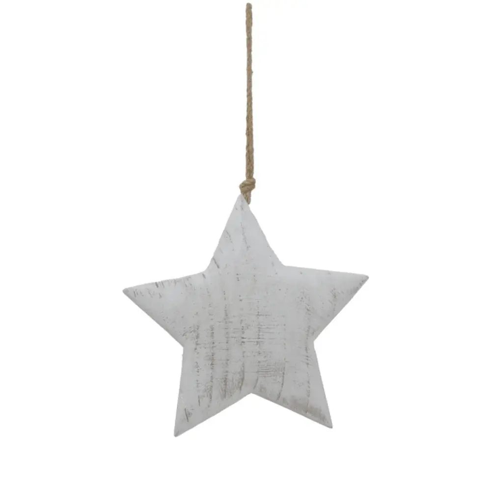 Whitewashed Hardwood Rustic Hanging Star
