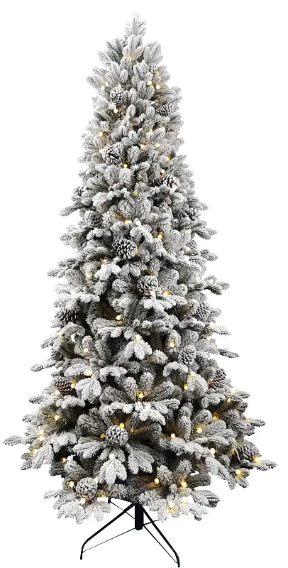 Hometown Holidays 33976 Christmas Tree, 7.5 ft H, Spruce Tree Family, LE 2 Fusible, Mini Light Bulb, Cozy White Light