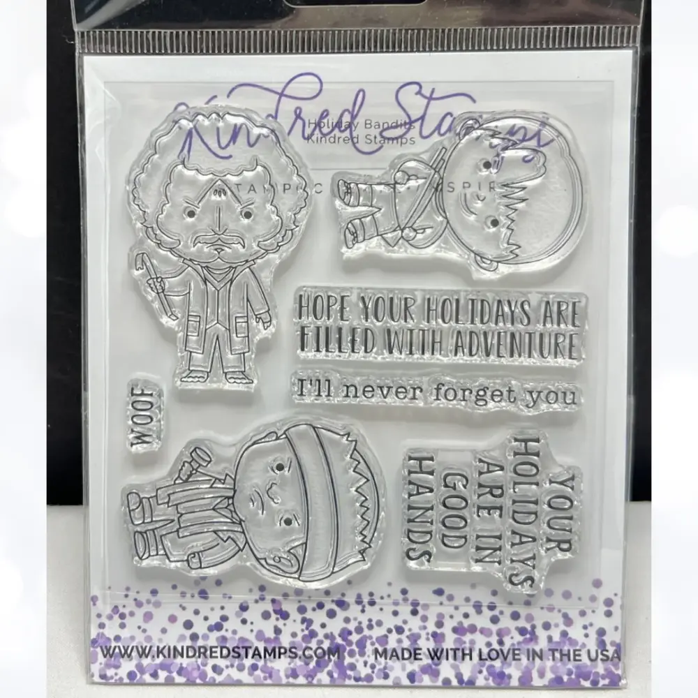 Kindred Stamps HOLIDAY BANDITS Home Alone Christmas Rubberized Stamps