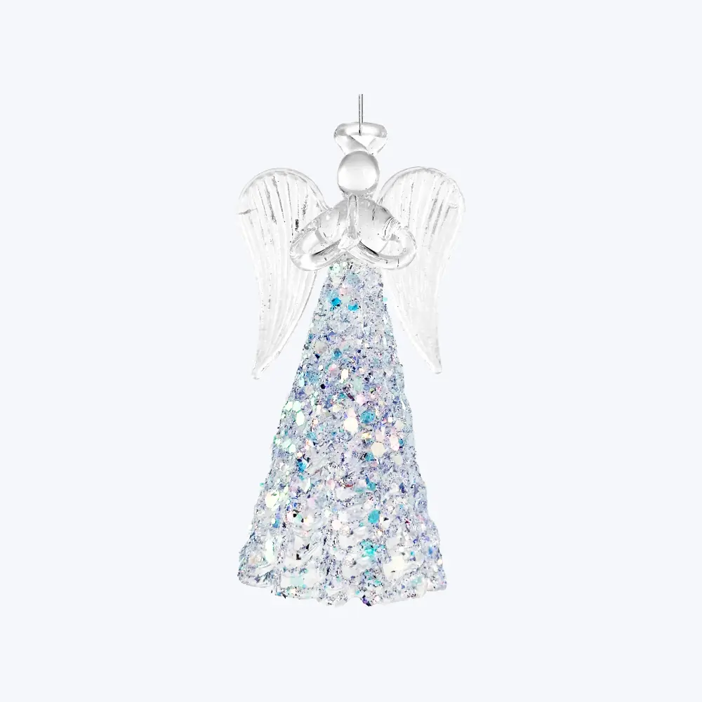 Hand-Painted Glass Angel Ornament