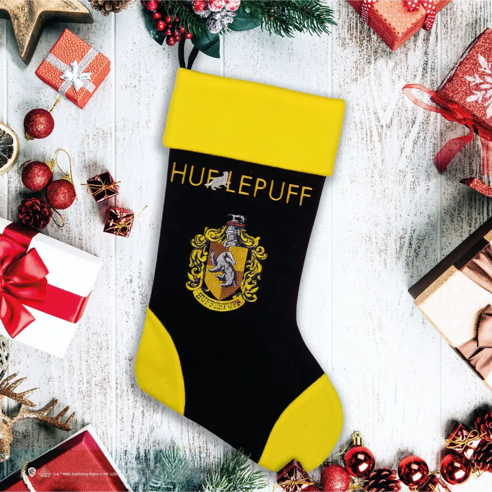 Hufflepuff Christmas Stocking Buffalo Plaid