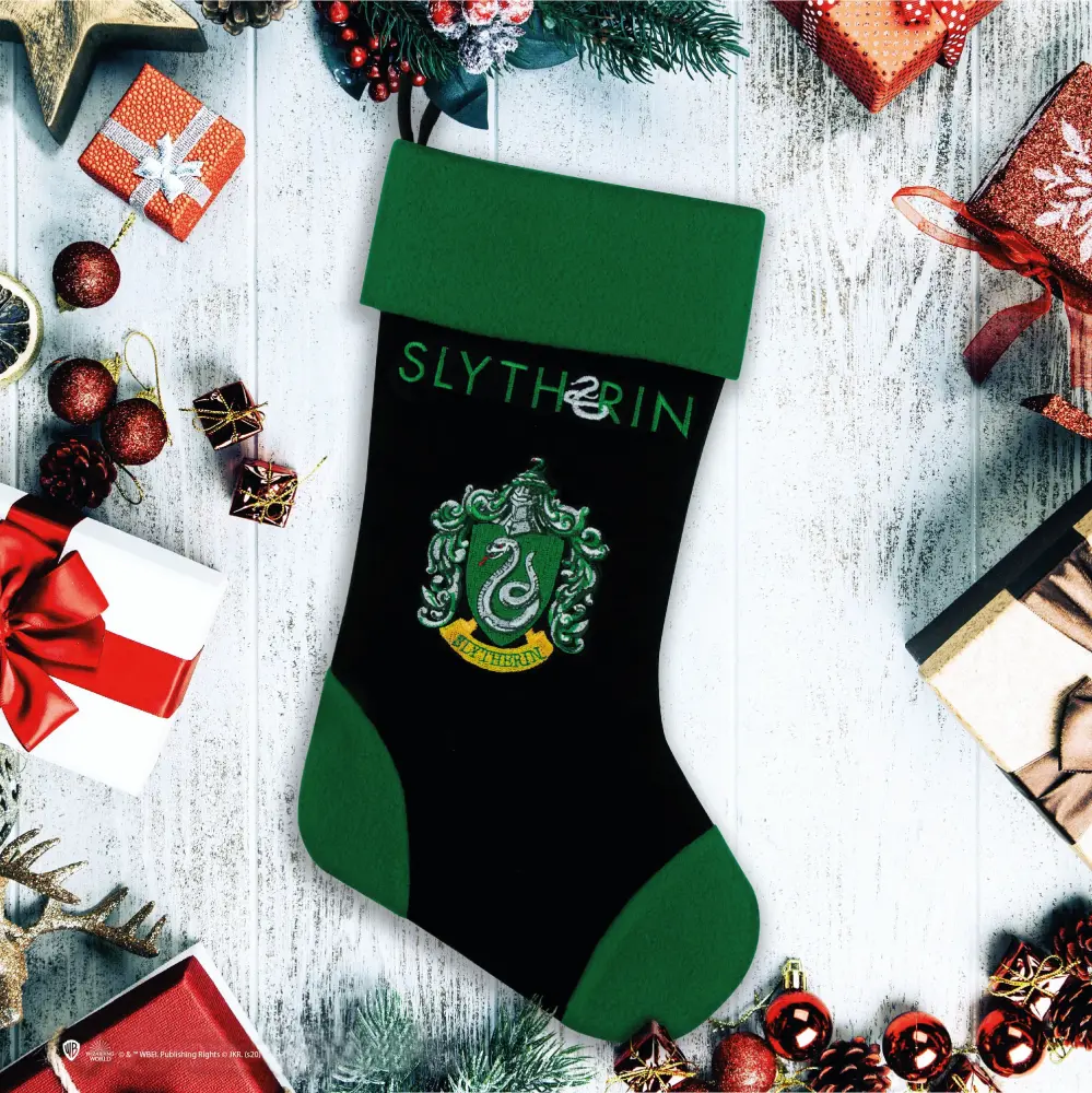 Slytherin Christmas Stocking Fireplace Mantel