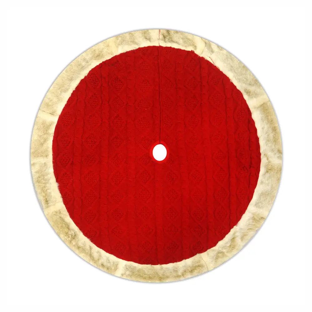 Tree Skirt Faux Fur Trim, 48"