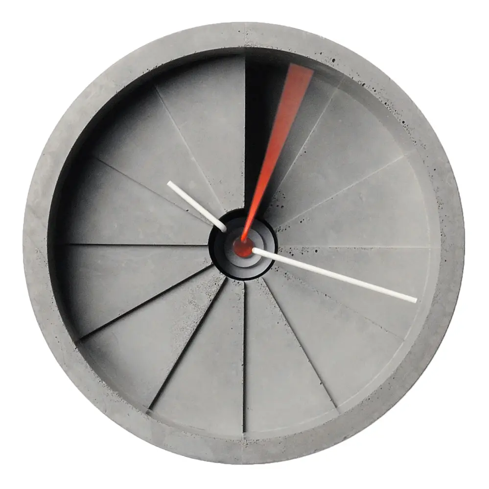4th Dimension Wall Clock (Red/ Pewter