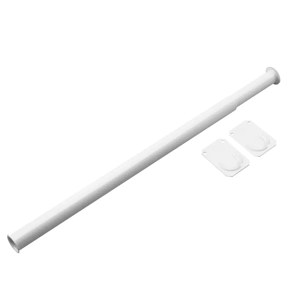 White Adjustable Closet Rod Separated Ends, 48'' to 72''