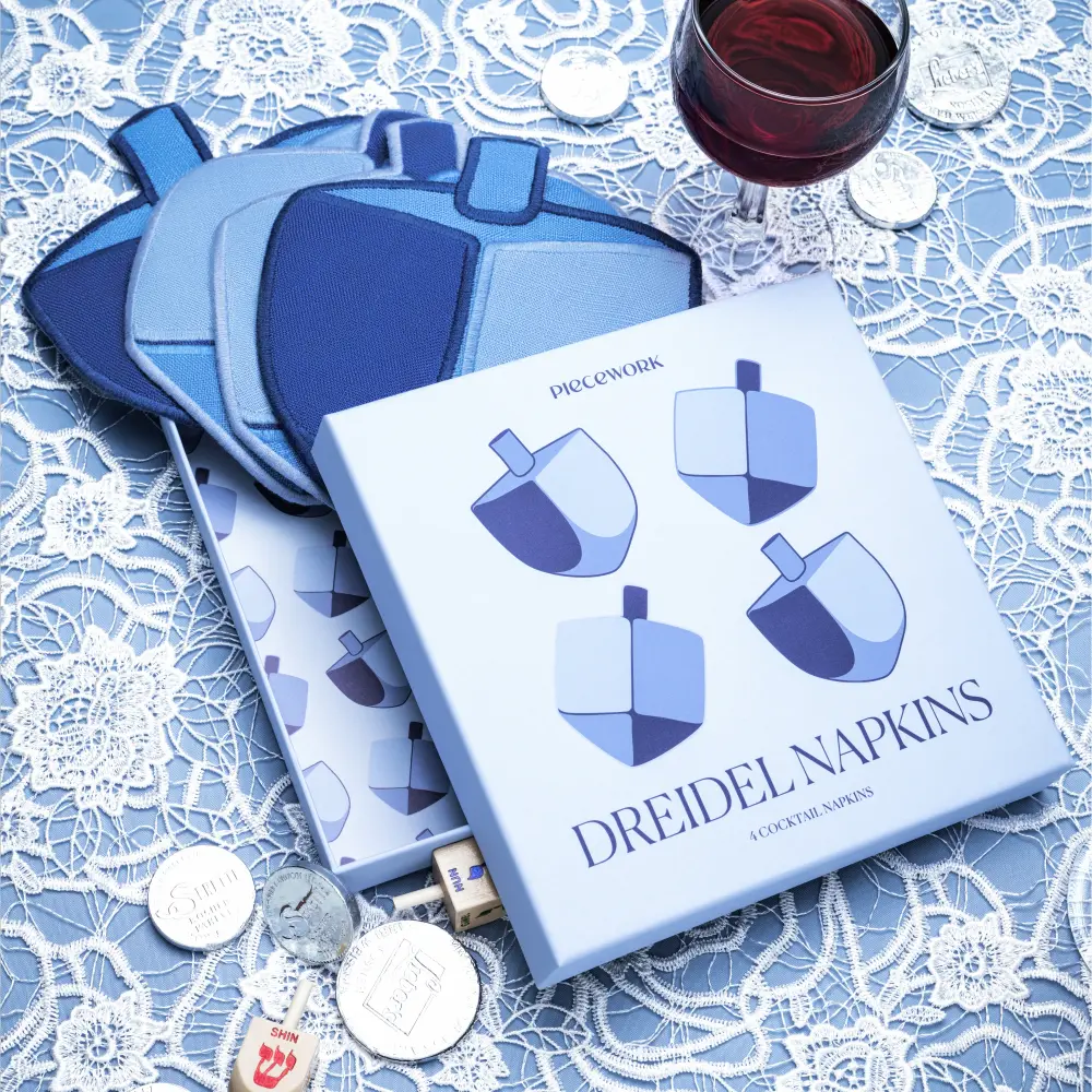 Linen Blend Dreidel Cocktail Napkins