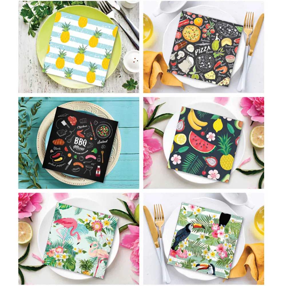 Summer Patterned Napkins 12" x 12", 20 units (6 Pattern Choices)