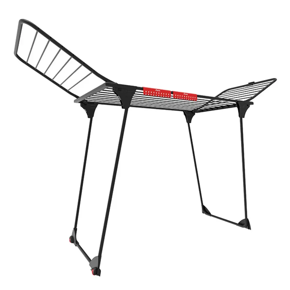Vileda King Consummate Clothes Airer Laundry Drying Rack - 20m XXL Links Black - Wheels - Wing Lock - 2 Underwear Holders