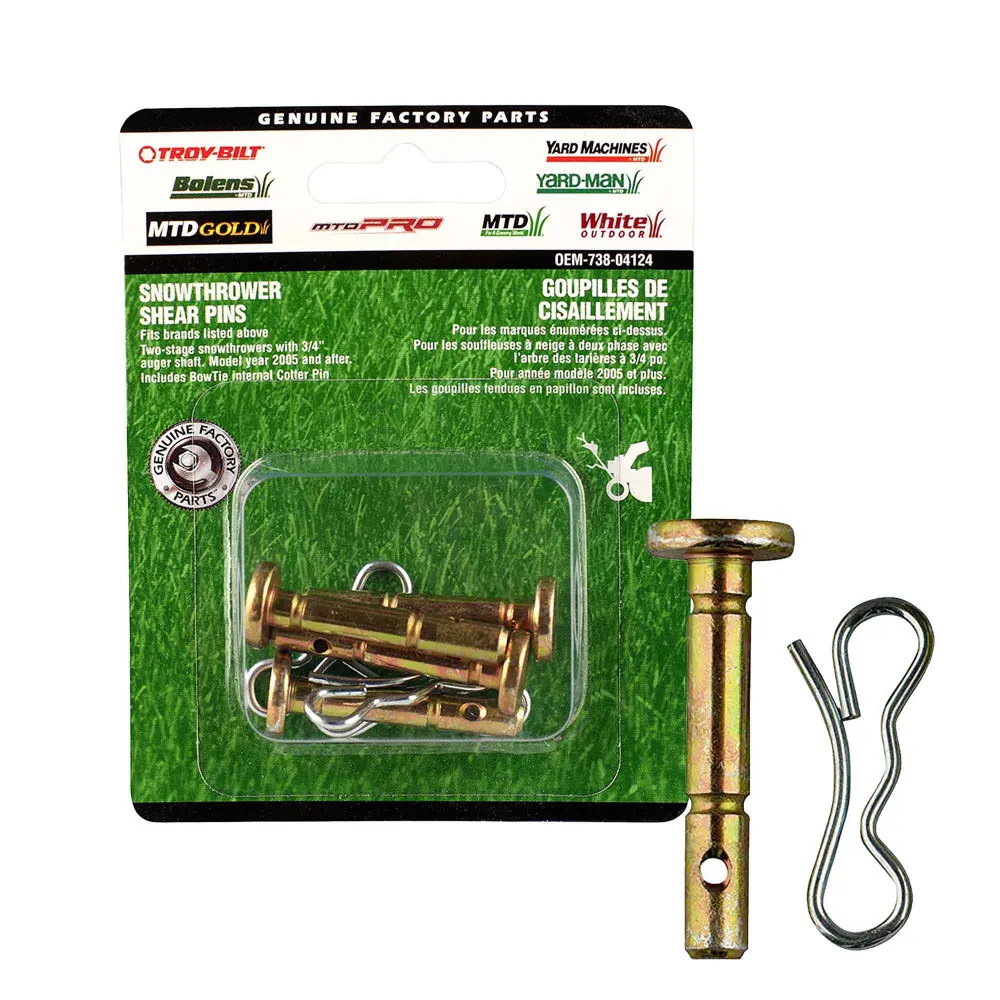 Shear Pin Kit 0.25 x 1.5", 4-Piece UL Certified Plastic