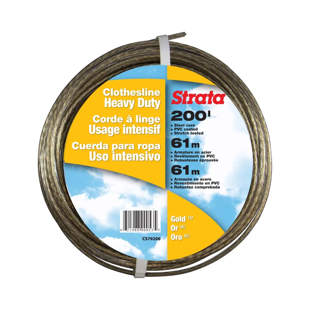 Golden Alloy Clothesline Covered Clear PVC - 200'