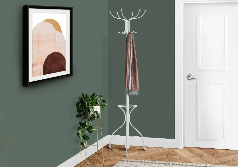 Coat Rack, Hall Tree, Included Standing, 12 Hooks, Entryway, 70"H, Umbrella Holder, Contemporary & Modern