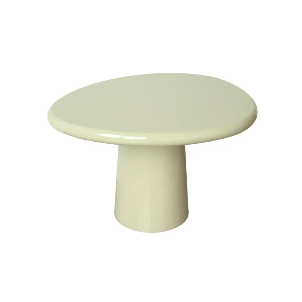 Coffee table Microcement Juno - Glossy StoneSkin - Portable khaki - 64 cm