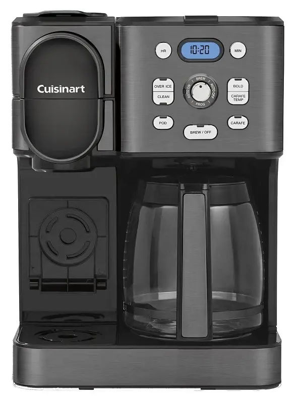 Cuisinart Coffee Center SS-16BKS 2--1 Coffeemaker, 12 Cups Capacity, 1200 W, Synthetic, Black/Stainless Steel