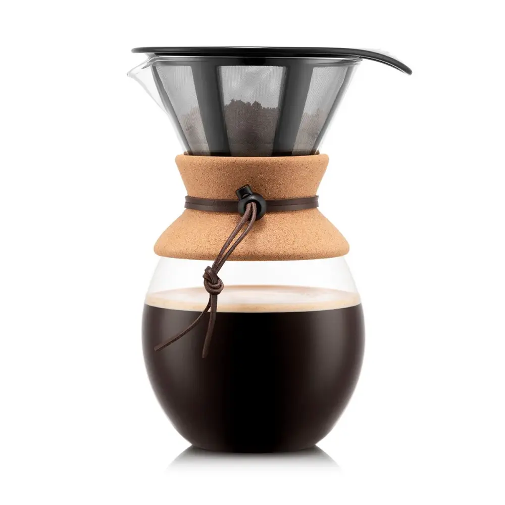 Pour Over Coffee Maker Permanent Filter, Cork, 34 OZ