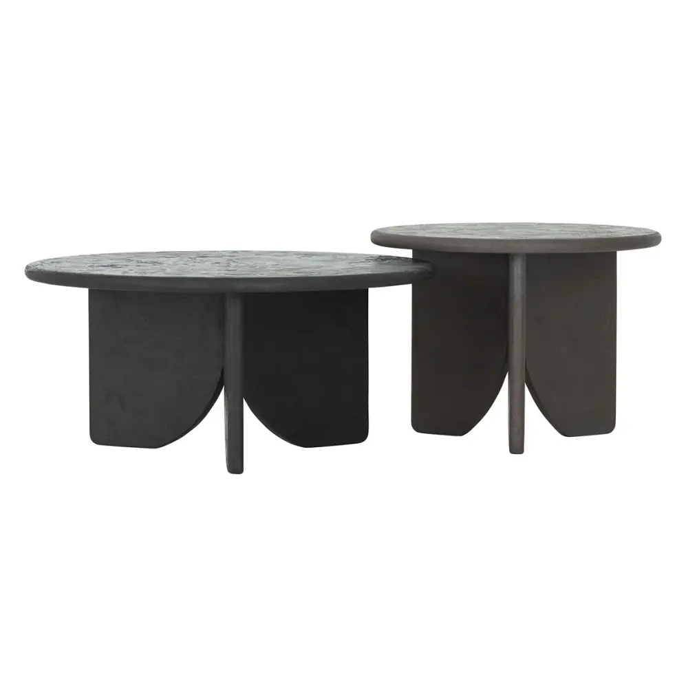 Scala Mortex Place 2 Round Coffee Tables - Fudge & Pepper