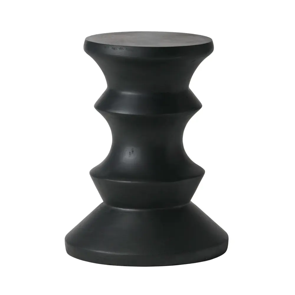 Side Table Modern Concrete Accent Piece - Jet-black