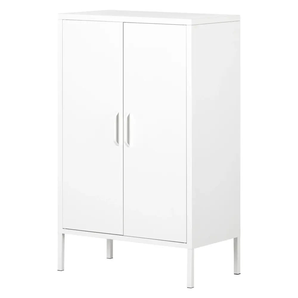 Steel 2-door Accent Cabinet Crea - White